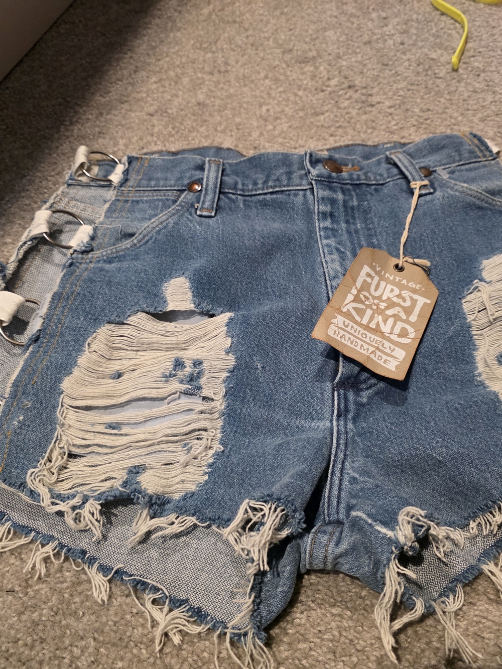 Furst Kind Distressed Blue Denim Jean Shorts